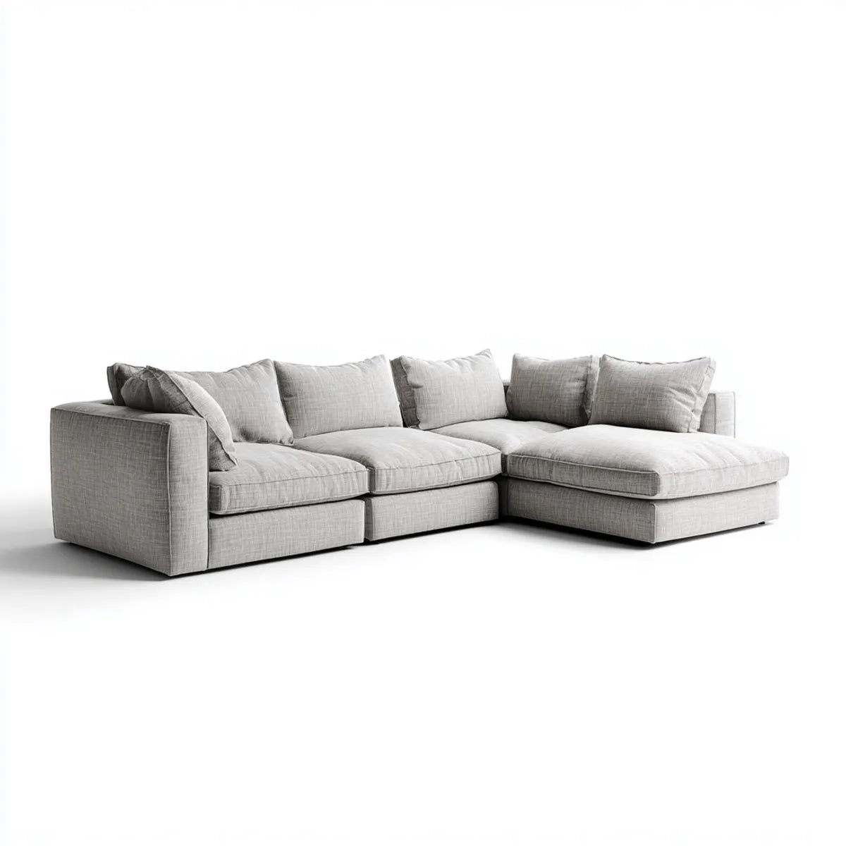 Ecksofa L-Form Hellgrau 280 x 170 x 85 cm Polyesterbezug
