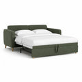 Schlafsofa 3-Sitzer mit Ausziehbett aus Polyester in Grün 228 x 95 x 88 cm Liegefläche 200 x 140 cm