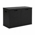 Garten-Aufbewahrungsbox aus Polypropylen rechteckig Schwarz 120 x 60 x 90 cm mit Deckel und Doppeltür