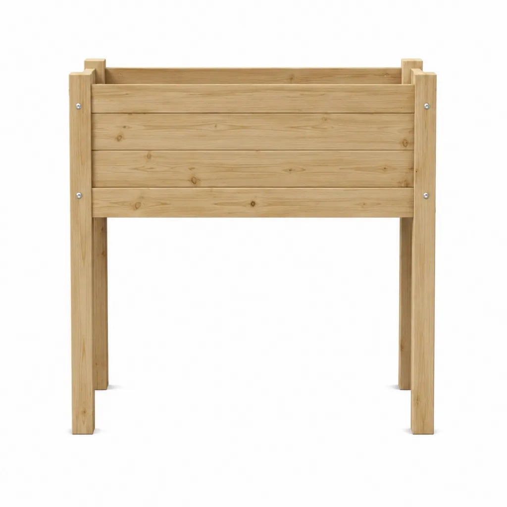 Hochbeet Pflanzkasten aus massivem Kiefernholz rechteckig natur 100 x 50 x 80 cm