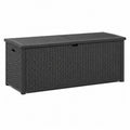 Garten-Aufbewahrungsbox aus PE-Polyrattan rechteckig Schwarz 150 x 50 x 60 cm 450 l