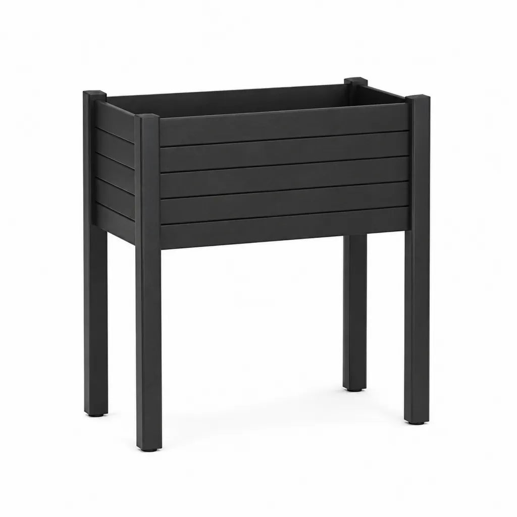 Hochbeet Pflanzkübel aus verzinktem Stahl rechteckig schwarz 80 x 40 x 80 cm