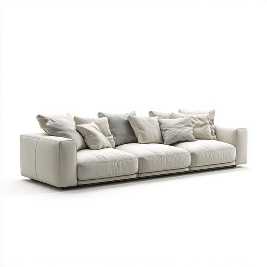 3-Sitzer Sofa Weiß 300 x 105 x 85 cm mit Polyesterbezug Rechteckig