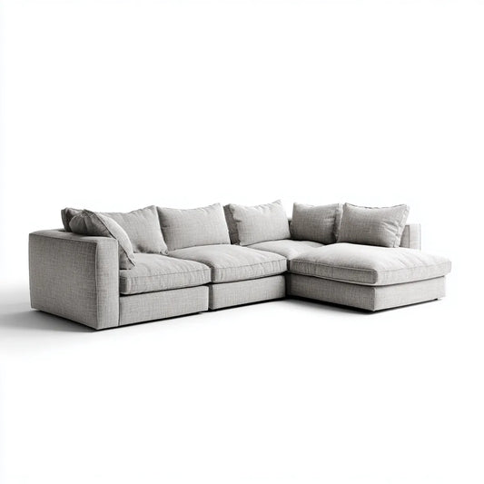 Ecksofa L-Form Hellgrau 280 x 170 x 85 cm Polyesterbezug