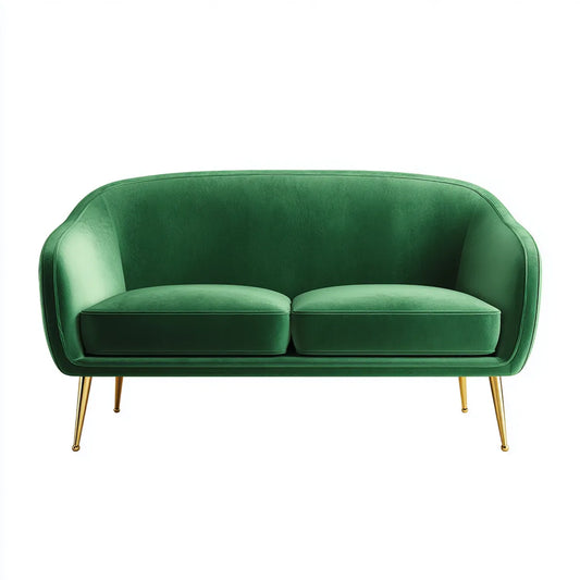2-Sitzer Sofa Grün 142 x 78 x 78 cm Samtbezug Polyester abgerundete Form